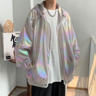 Iridescent Zip Up Hoodie