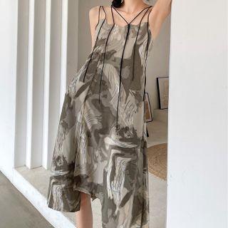 Strappy Print Midi Sundress