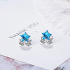 Star Stud Earring Copper Plated Platinum - One Size