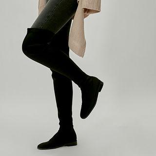 Low-heel Elastic Over-the-knee Boots