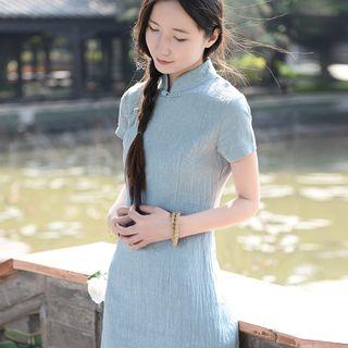 Short-sleeve Midi Cheongsam