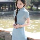 Short-sleeve Midi Cheongsam