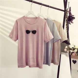 Rhinestone Accent Short-sleeve T-shirt