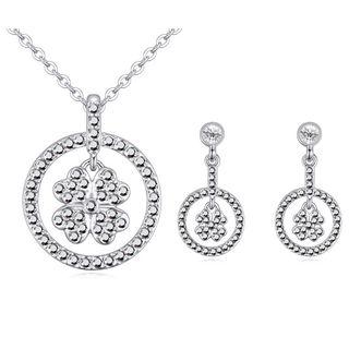Set: Austrian Crystal Clover Necklace + Earring
