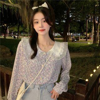 Peter Pan Collar Floral Print Shirt