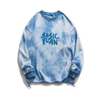 Lettering Dye Print Sweatshirt