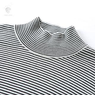 Pinstriped Mock Neck Sweater