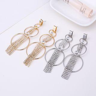 Rhinestone Fringed & Hoop Dangle Earring