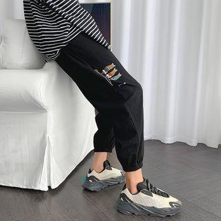 Cropped Graphic Print Sweatpants