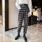 High-waist Straight-cut Loose Pants With Belt