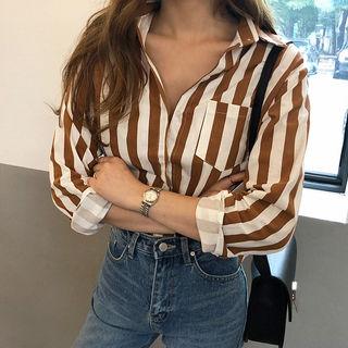 Pocket-patch Stripe Shirt