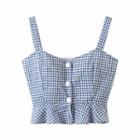 Gingham Ruffled Camisole Top
