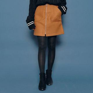 Zip-up Pocket-detail Skirt