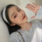 Sequined Round-neck Long-sleeve Loose-fit Top + Headband