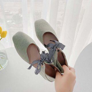 Bow Cutout Block Heel Mary Jane Pumps