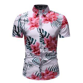 Short-sleeve Floral Printed Shirt