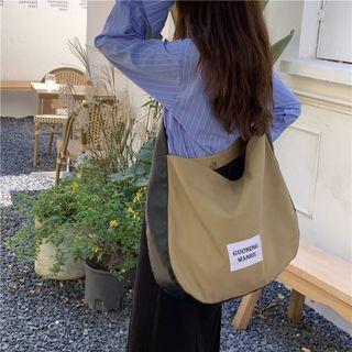 Canvas Crossbody Bag Black & Khaki - One Size