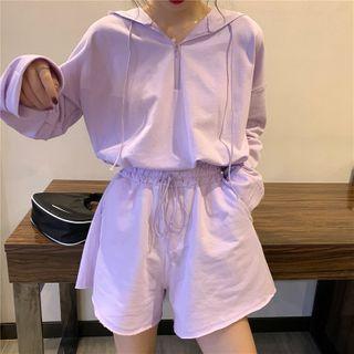 Hoodie / Wide-leg Sweatshorts