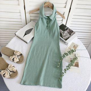 Polo Neck Mini Sheath Tank Dress