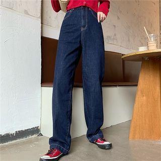 V-neck Sweater / Wide Leg Jeans