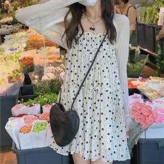 Patterned Camisole Top + Light Cardigan
