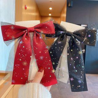 Star Print Ribbon Hair Clip