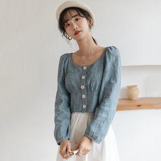 Button Chiffon Blouse