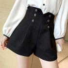 Double Breasted High-waist Dress Shorts