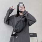 Monkey Charm Drawstring Sling Bag