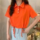 Short-sleeve Polo Shirt / Crop Harem Pants