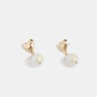 Alloy Heart Faux Pearl Dangle Earring 1 Pair - Faux Pearl - White - One Size