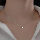 Cube Pendant Sterling Silver Choker Silver - One Size