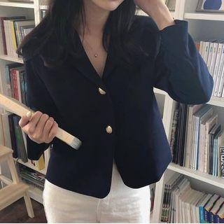 Plain Blazer Dark Blue - One Size