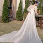 Long-sleeve Lace Draggle Tail Dress