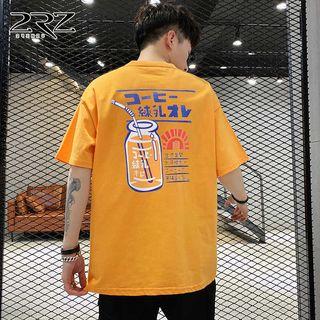 Short-sleeve Drink Print T-shirt
