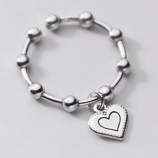 Heart 925 Sterling Silver Ring Silver - One Size