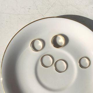 Set Of 5: Thin & Bold Rings Gold - One Size