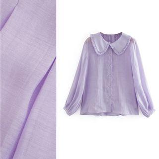 Peter-pan Collar Long-sleeve Shirt