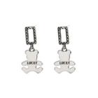 Bear Alloy Dangle Earring Eh1161 - 1 Pair - Silver - One Size