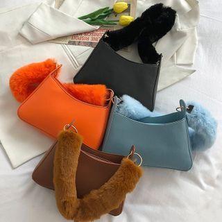 Fluffy Strap Shoulder Bag