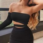 One-shoulder Cutout Tube Top