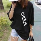 Cheeze Letter-patch Loose-fit T-shirt