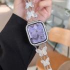 Set: Rhinestone Butterfly Apple Watch Strap + Protective Case