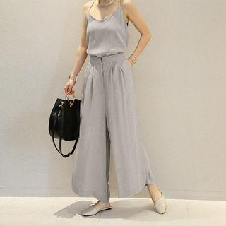 Set: Spaghetti-strap Top + Culottes
