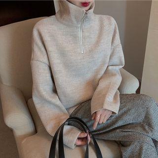 Turtleneck Sweatshirt / Knit Wide Leg Pants