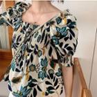 Puff-sleeve Tunic Blouse
