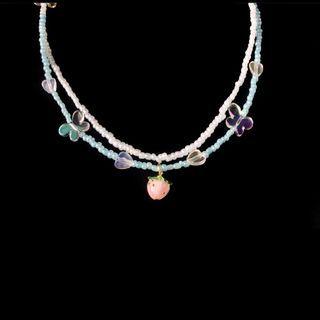 Strawberry / Butterfly Bead Choker / Set
