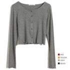 Lettuce Edge Buttoned Long-sleeve Top