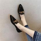 Faux Suede Studded Pointed Flats