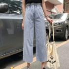 High-waist Straight-cut Wide-leg Cropped Jeans